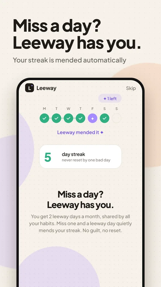 Leeway mending a missed Friday with a leeway day
