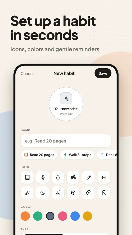 Leeway screen: Add a habit